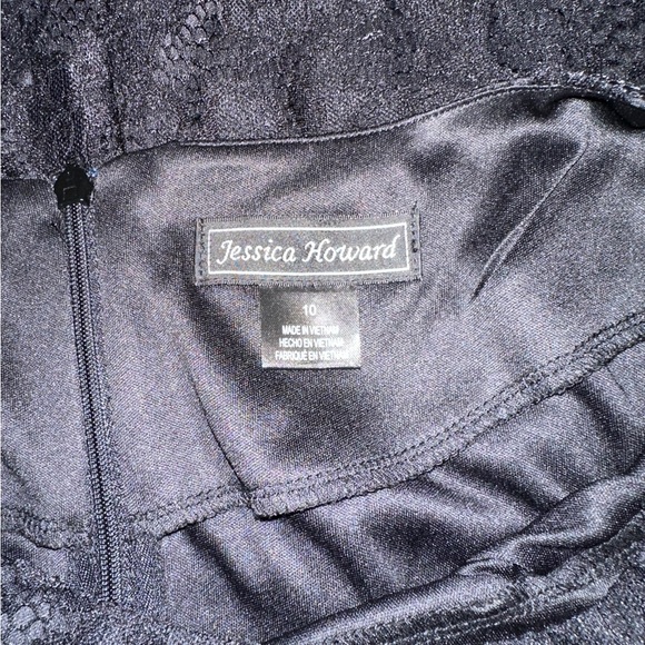 Jessica Howard Elegant Black Lace 3/4 Sleeve Dress - Picture 4 of 4